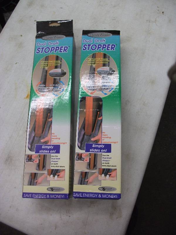 lot 25 image: 2- Dual Draft Stoppers (Slides On Door Bottoms & Blocks Drafts From Both Sides)
