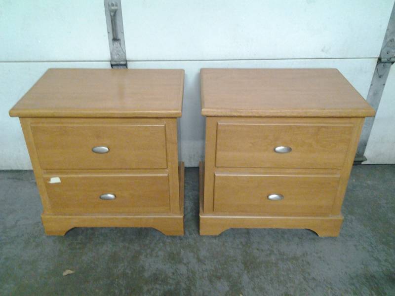 lot 3 image: Pair Of 2 Drawer Nightstands 24x16x24 (Cort Furniture)