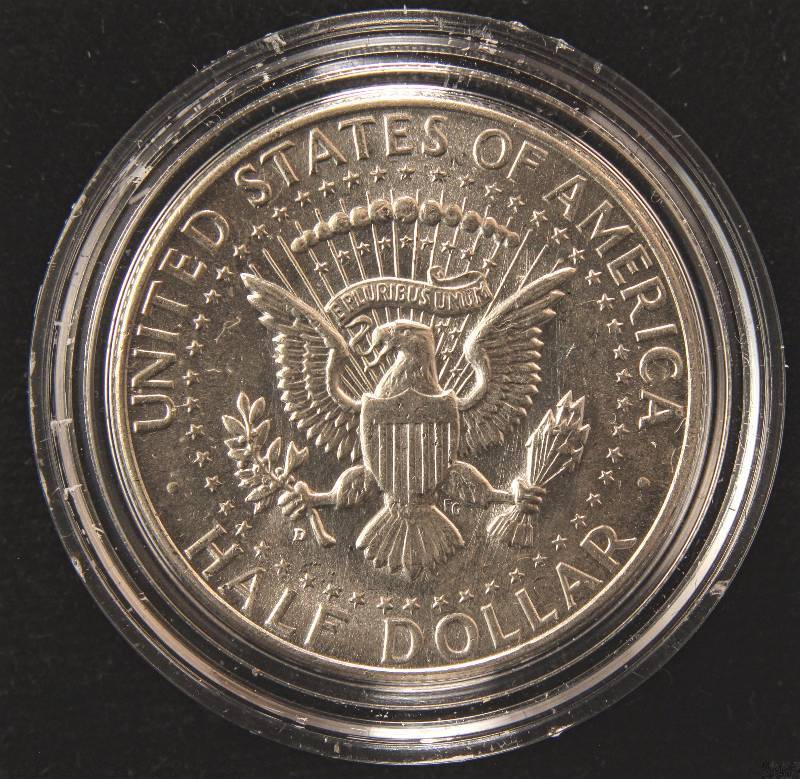 1964-D KENNEDY SILVER HALF DOLLAR UNC IN AIRTITE HOLDER