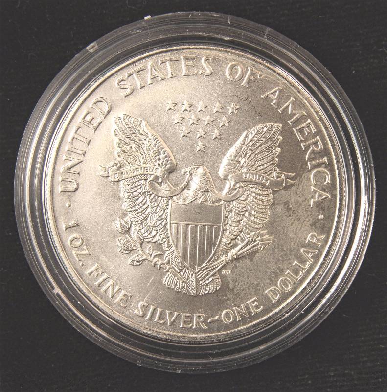 1997 AMERICAN SILVER EAGLE 1 TROY OZ. .999 FINE SILVER DOLLAR IN AIRTITE HOLDER