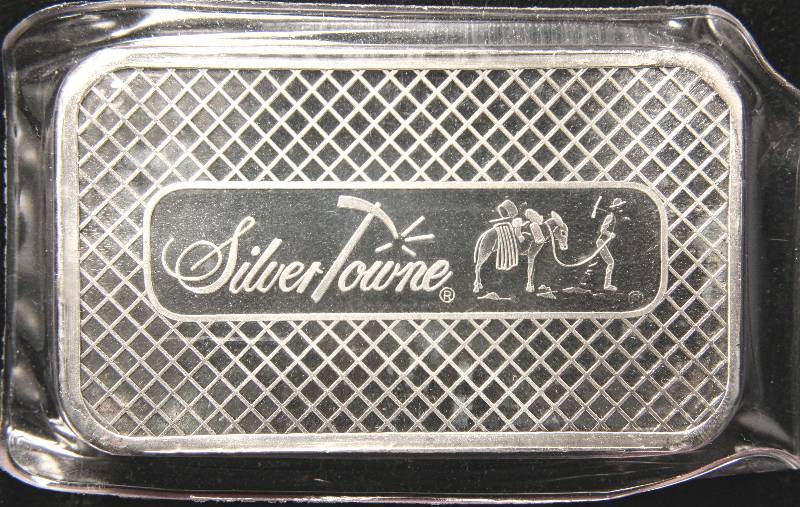 5 TROY Oz. .999 FINE SILVER BAR PROSPECTOR BY SILVERTOWNE SEALED