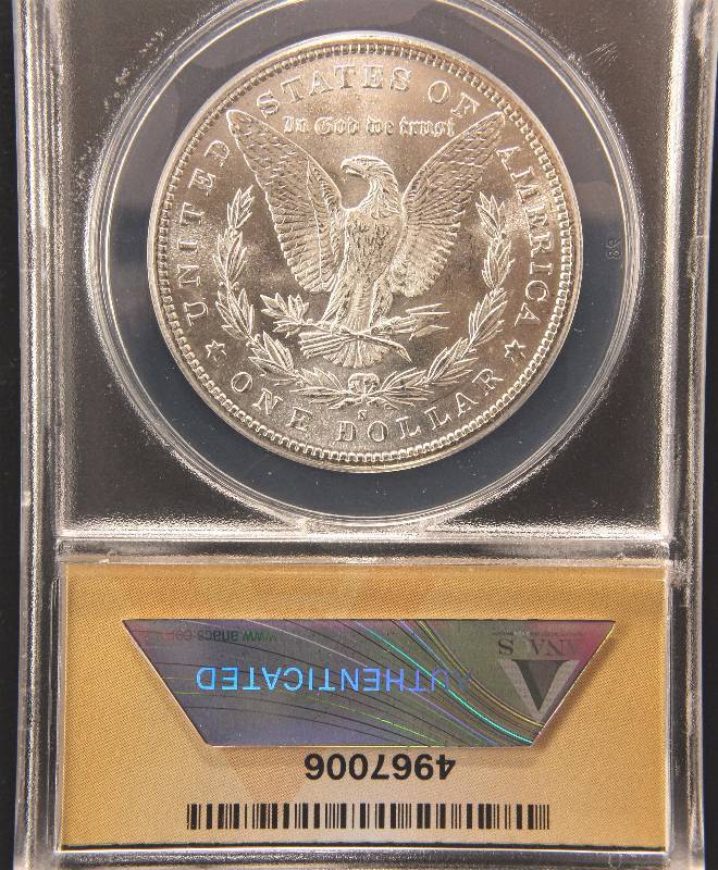 1880-S MORGAN SILVER DOLLAR BU MS65 ANACS