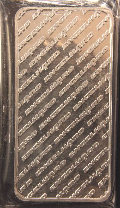 10 TROY OZ. .999 FINE SILVER ENGELHARD BAR EAGLE DESIGN SEALED
