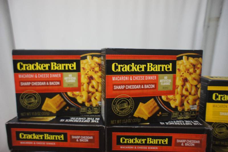 lot 186 image: Lot of 22 Boxes of Assorted Cracker Barrel Macaroni & Cheese Dinners - All Items Expired In 2016 -