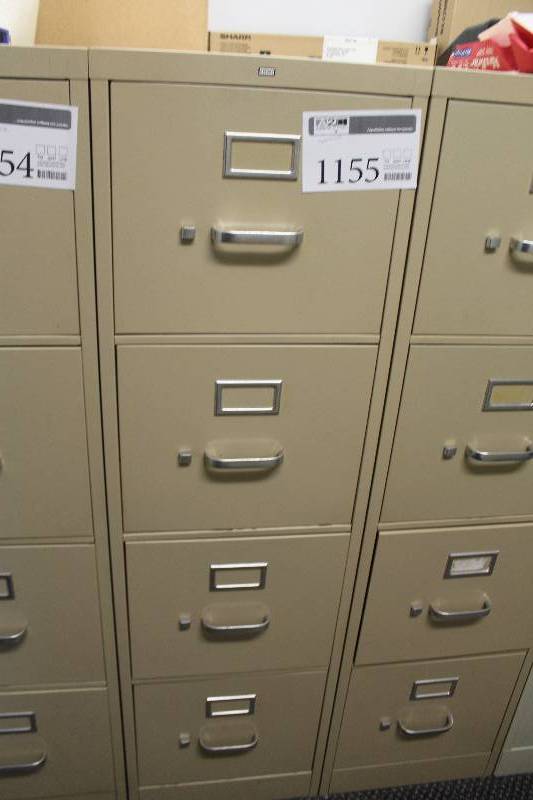 lot 1155 image: Hon 4-Drawer Metal File Cabinet