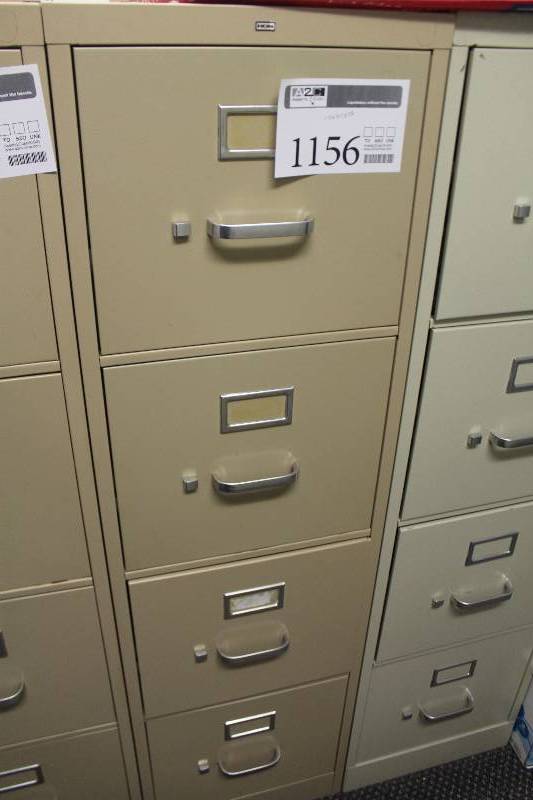 lot 1156 image: Hon 4-Drawer Metal File Cabinet