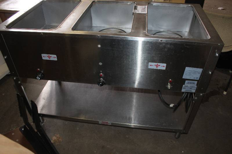 Supremetal NSF Commercial 3-Basin Stainless Steel Electric Hot Food Table