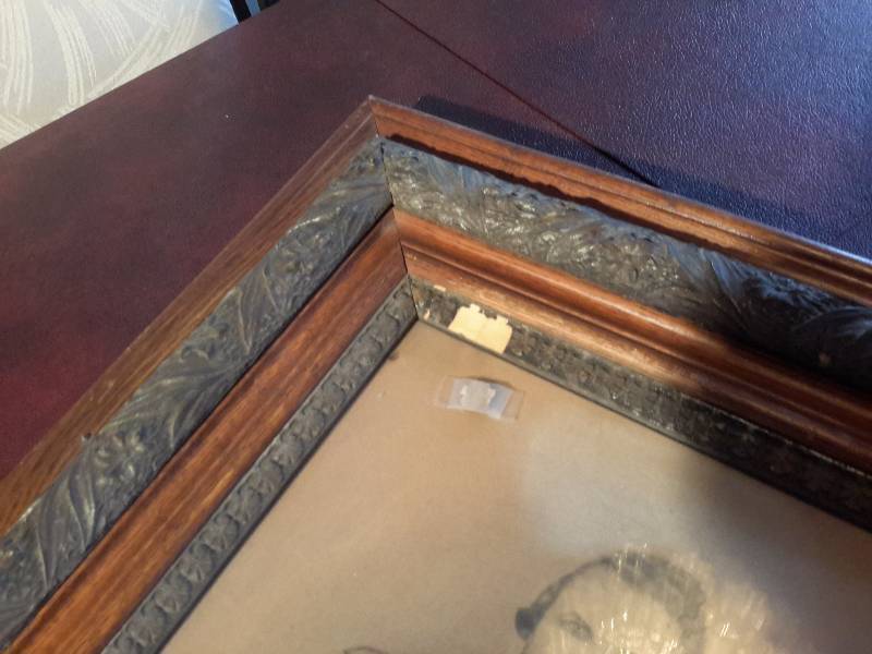 lot 48 image: Vintage Military Theme picturephoto with vintage frame