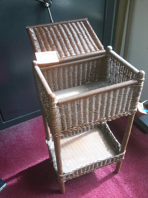 lot 53 image: Wicker Storage Cabinet