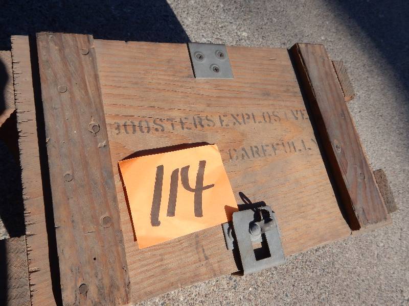 lot 114 image: Wooden Grenade Box..
