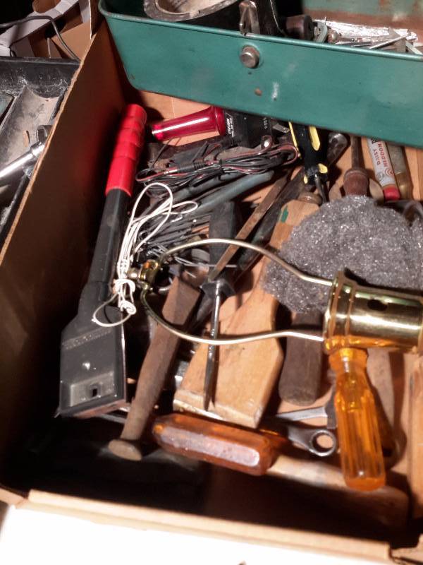 lot 129 image: Misc. Tools and hardware as pictured