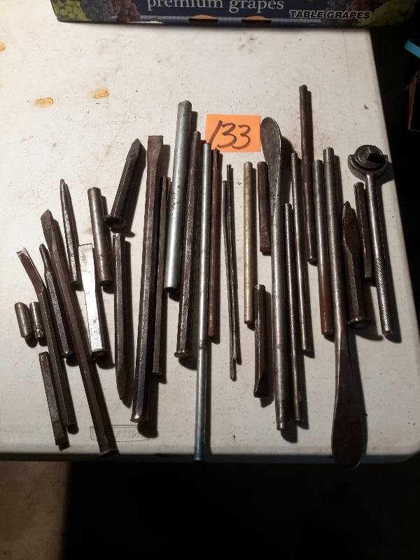 lot 133 image: Large lot of Chisels and Punches as pictured