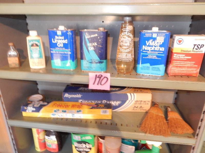 lot 190 image: Misc items on the shelf.. Lots of good stuff here. Bring your own boxes