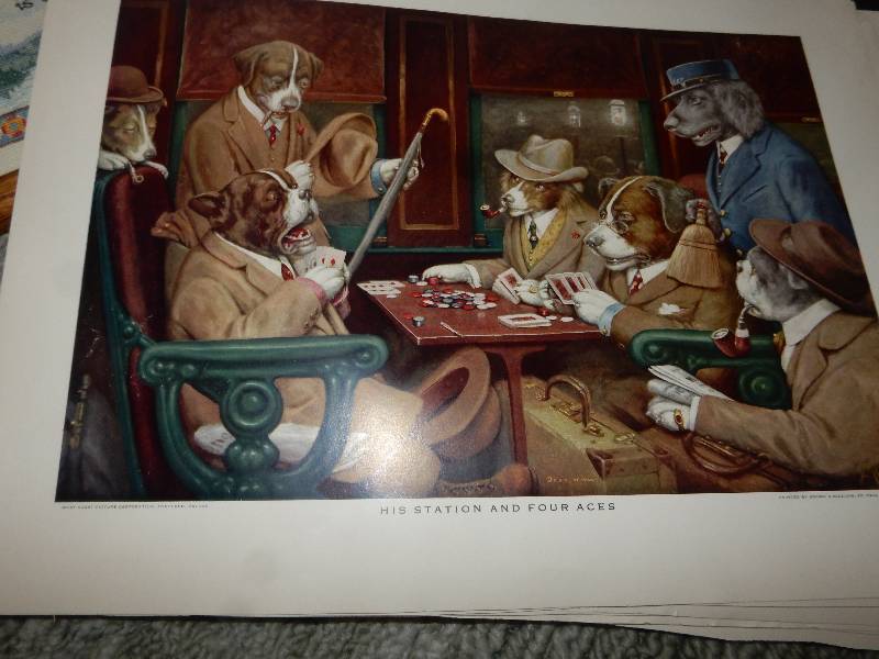 lot 15S image: Misc. Pictures as pictured.. Brown and Bigelow Collection of DOG them prints