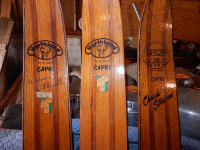 lot 94B image: 3 Wooden Water Skiis