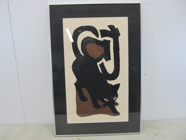 lot 11 image: Signed and Numbered Cat Lithograph