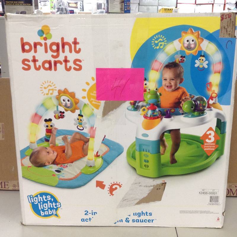 bright starts 2 in 1 laugh and lights activity gym and saucer