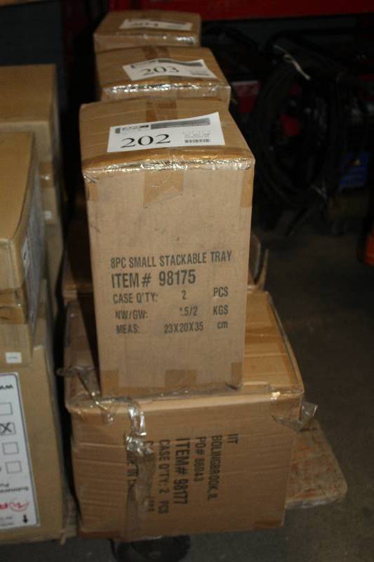 lot 202 image: Lot of (2) Boxes of IIT Stackable Tray Sets