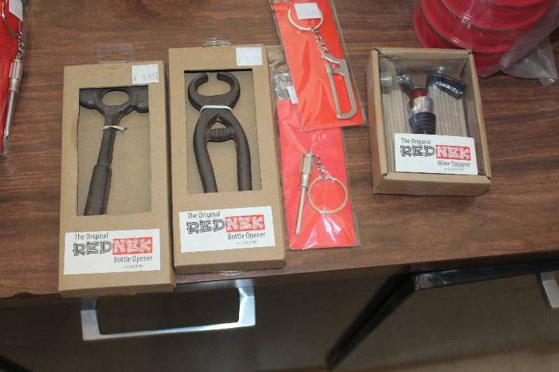 lot 216 image: Lot of (5) Carson The Original Rednek Bottle Openers, Wine Stoppers