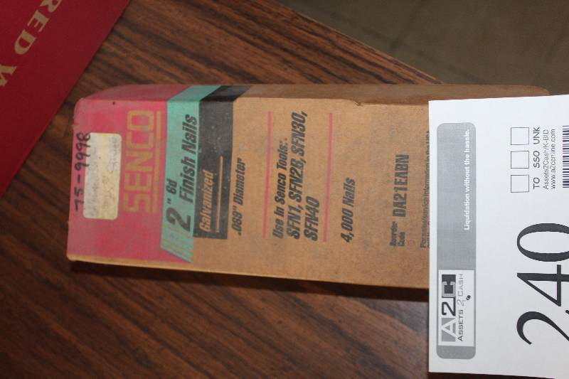 lot 240 image: Box of Senco 2in. 6d Galvanized Finish Nails
