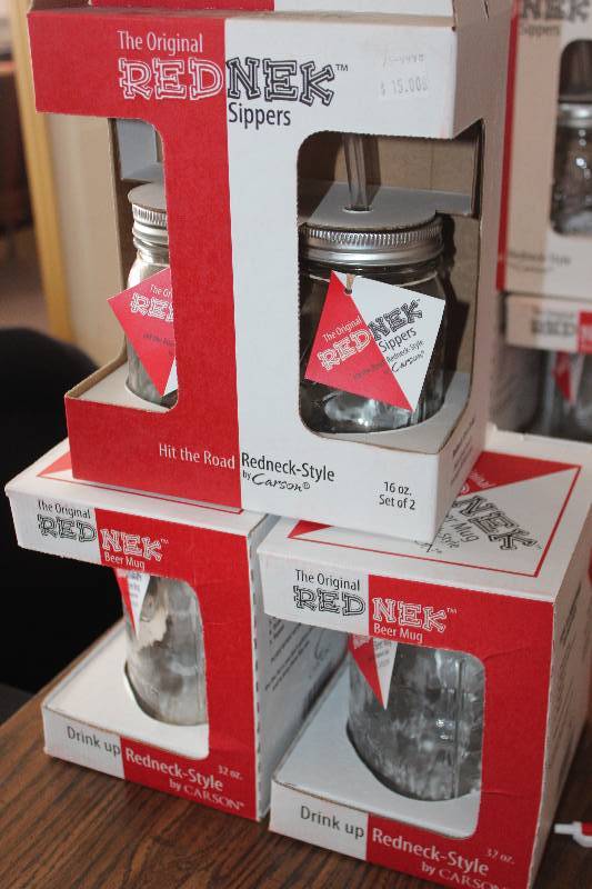 lot 225 image: Lot of (3) Carson The Original Rednek Sippers, Beer Mugs