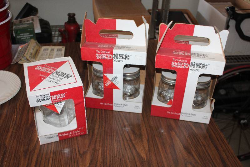 lot 227 image: Lot of (3) Carson The Original Rednek Sippers, Beer Mugs
