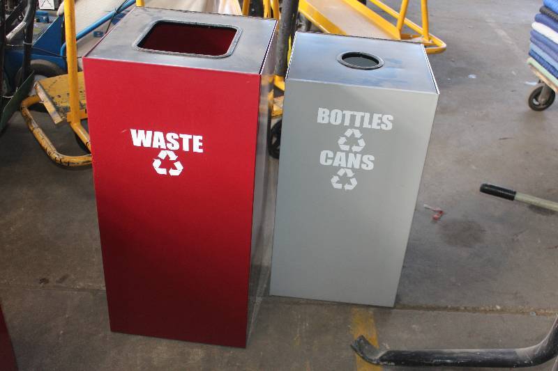 lot 285 image: Lot of (2) Commercial Outdoor Collection Bins