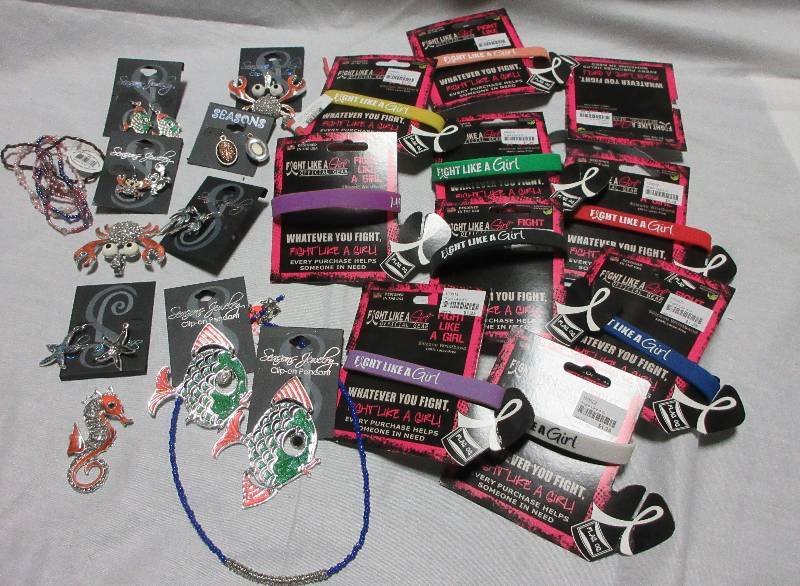 lot 21 image: Misc. NEW Lot  Jewelry, Fight Like A Girls, and Misc. Jewelry