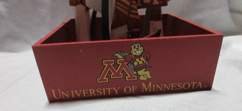 lot 53 image: NEW Minnesota Gophers Box and 3 Minnesota Gopher Standing Snowman