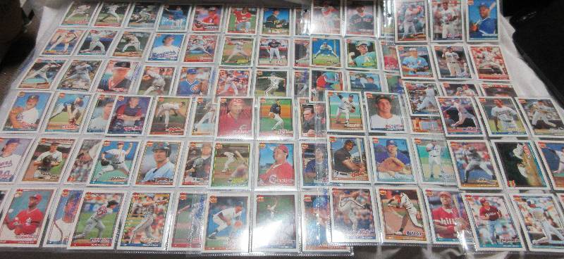 lot 98 image: 10 SHEETS OF 9 SPORT CARDS (TOTAL OF 90 CARDS)