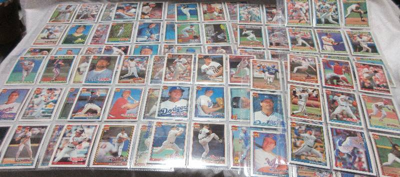 lot 172 image: 10 SHEETS OF 9 SPORT CARDS (TOTAL OF 90 CARDS)