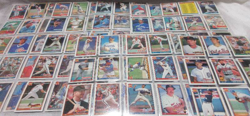 lot 100 image: 10 SHEETS OF 9 SPORT CARDS (TOTAL OF 90 CARDS)