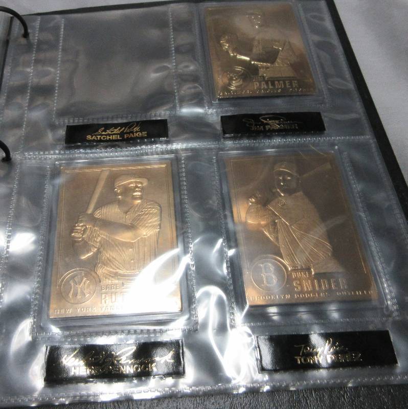 lot 182 image: 10 24 KT GOLD BASEBALL CARDS PLUS A BOX OF MISC SPORT CARDS