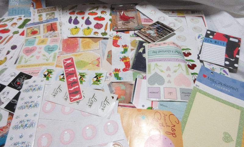 lot 191 image: BOX LOT OF NEW STICKERS AND SCRAP BOOKING ITEMS
