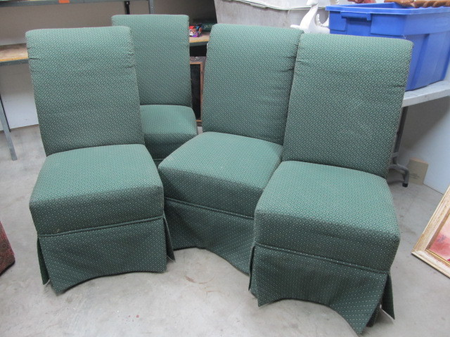 lot 10 image: Set of 4 Upholstered Dining chairs