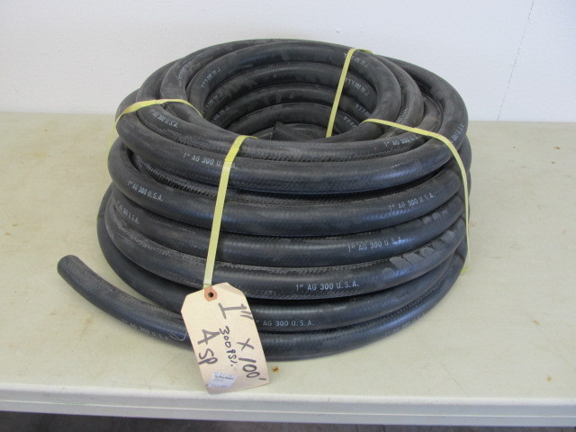 lot 57 image: NEW 100 by 1 Agricultural Rubber Hose - 300 PSI