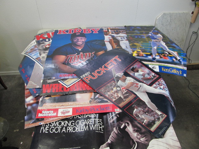 lot 69 image: Large Lot of Vintage Kirby Puckett & Ken Griffey Jr. Posters
