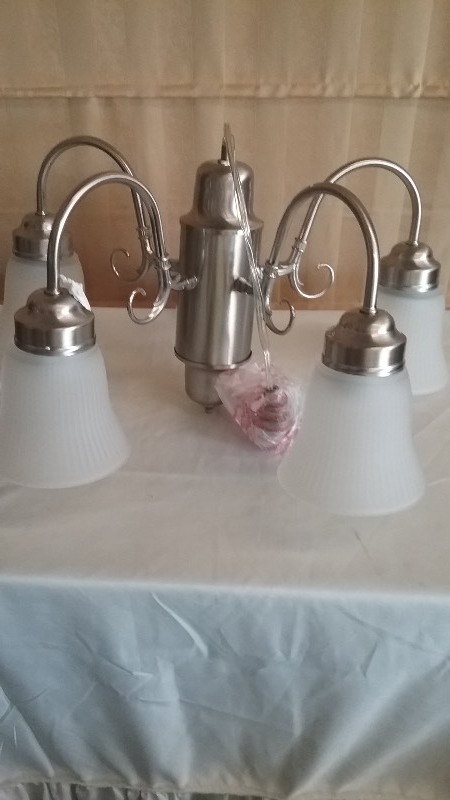 5 Light Brushed Nickel Chandelier