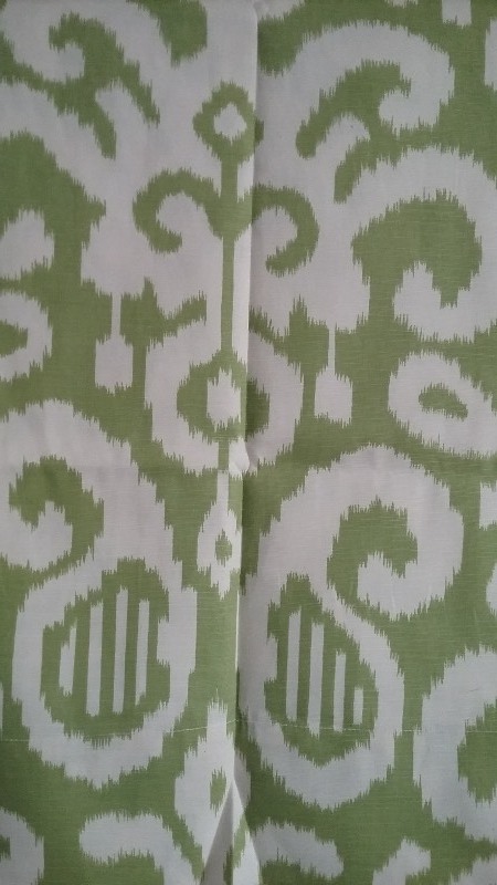 Green Fabric Curtains, 2 Panels