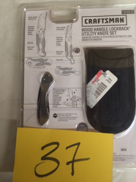 Craftsman Wood Handle lock back utility knife set with case