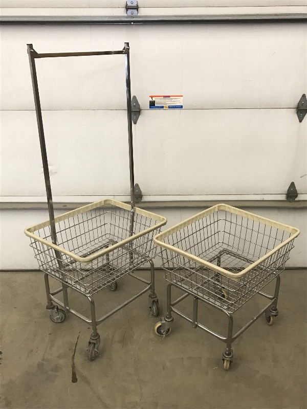 (2) Laundromat Laundry Carts