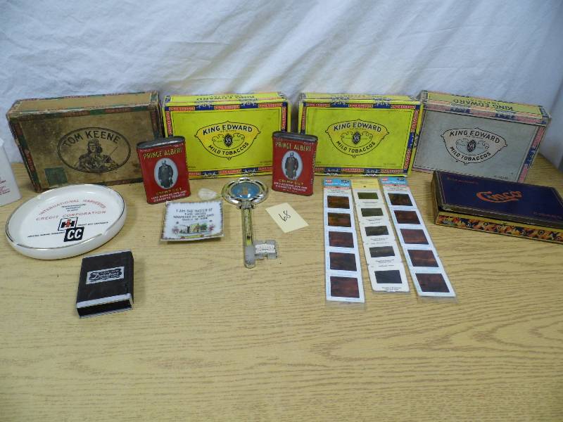 lot 68 image: Cigar Boxes - Prince Albert Tins - Vintage Items