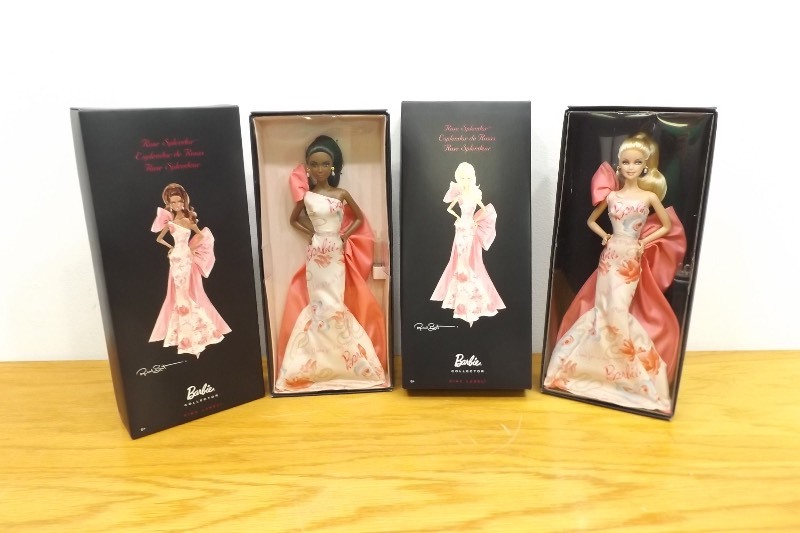 lot 17 image: 2 New in Box Barbie Pink Label Rose Splendor Dolls