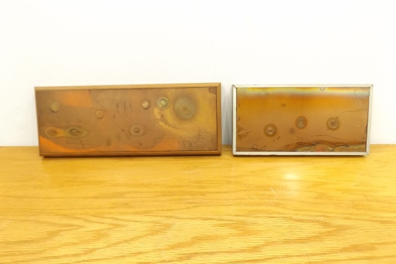 lot 20 image: 2 Signed Modern Metal Art Pieces