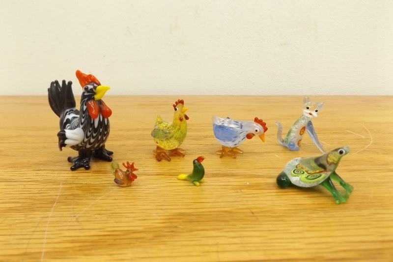 lot 34 image: Lot of Miniature Murano Millefiori etc. Glass Animals