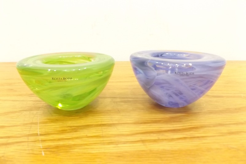 lot 42 image: New with Original Stickers 2 Costa Boda Art Glass Votives