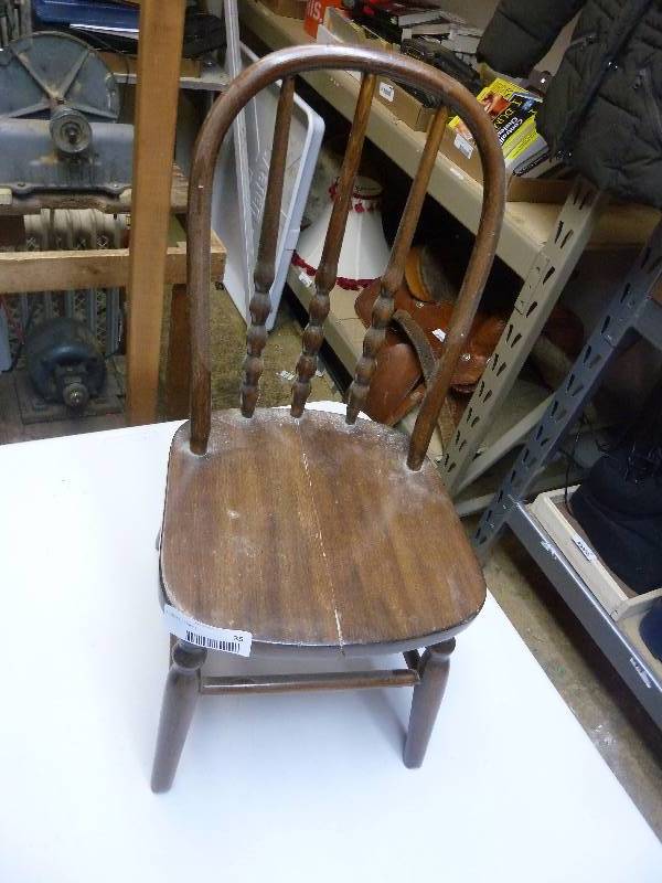 lot 35 image: Antique Wooden Childs Chair