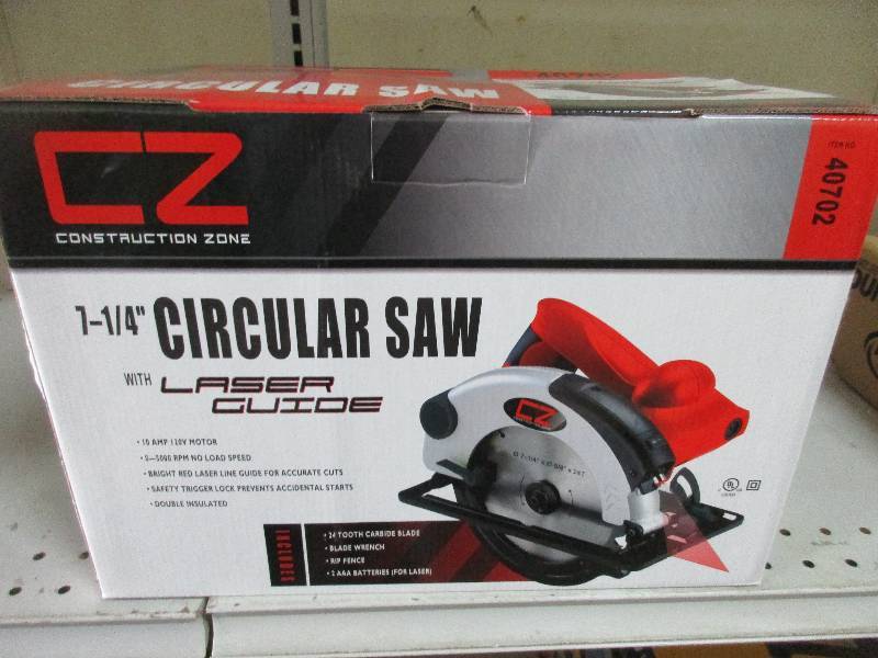 construction zone 7.25 circular saw w laser guide
