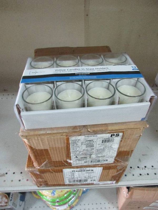 96 candles in glass cups