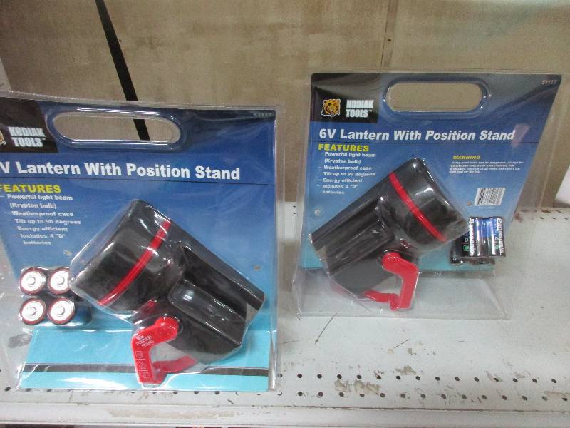 2 - 6 volt lanterns w stands and batteries